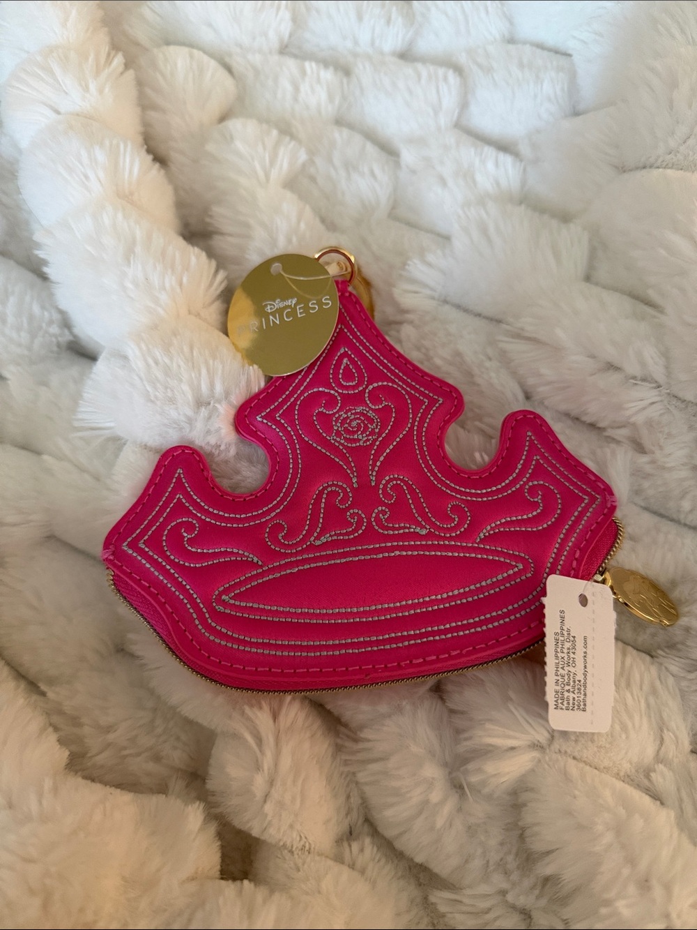 Disney Hot Pink Princess Crown Bag Charm & Coin Pouch